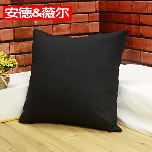 Ling @ Creative Individuality Throw Pillow Case Decorative Pillows Cushions for Comfortable Sofa Bed Car Cotton waffle ,50x50cm, black