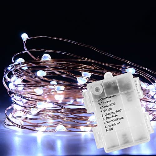 Led Starry String Lights,33ft 100 Leds,SW Decorative Fairy Battery Powered String Lights, Copper Wire light for Bedroom,Wedding (white)