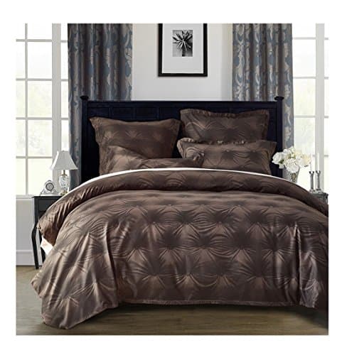 Foreverwedding Duvet Cover Set 100% Polyester Comforter Bed Sheet (Black Queen)