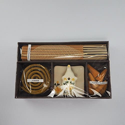 New Jasmine Incense Spa Elephant Thai Box Gift Set Cone Scent , Stick and Ring Incense