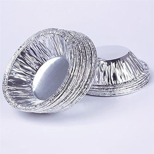 50pcs Tin Foil Egg Tart Die Aluminum Bakeware Baking Tool High Temperature, Moisture, Oil Disposable Cookie Muffin Cupcake