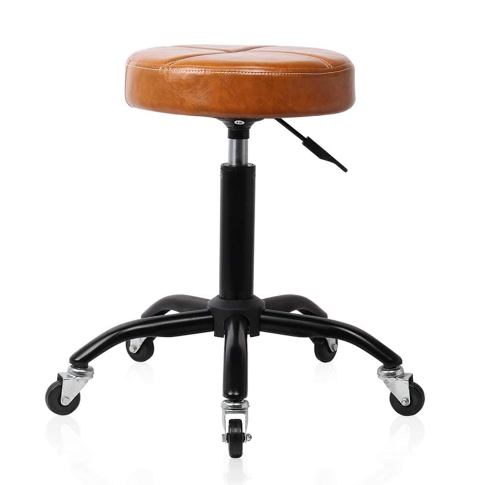 Stool MEIDUO Rolling Salon with Casters Height Adjustable Soft Padded in Faux PU with Round Seat, Lift Work Chairs for Hairdressing Beauty Massage Spa