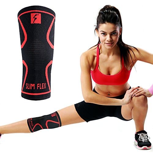Slim Outfitters Slimflex Knee Compression Sleeve (Single) for Running Jogging Sports Crossfit Joint Pain Relief Injury Recovery Single Wrap
