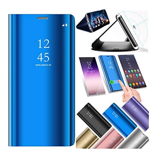 Vanqiang Mirror Smart Case for Huawei P Smart 2019 P20 Lite P30 Pro P10 Nova 3 3i 4 Honor 10 Lite 8x 8 9 Lite V20 Play Mate 20 10 Cover - Blue Purple - Huawei P Smart 2019