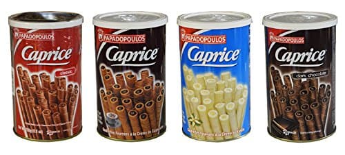 Papadopoulos Caprice Wafer Rolls (Sampler - 4 Flavor Variety)