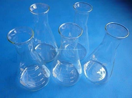 500 mL Conical flask, Erlenmeyer flask, 5pcs/lot,with wide mouth, borosilicate glass 3.3