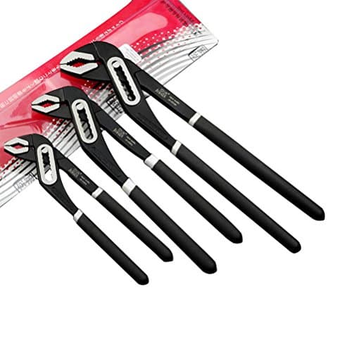 SHENGXIA 3Pcs Quick Adjustable Slip Joint Water Pump Plier Black 8-Inch, 10-Inch &amp; 12-Inch