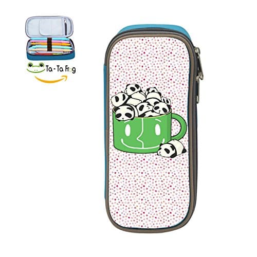 Panda In The Cup Student Pencil Case Large Capacity Makeup Pouch Office Pencil Bag