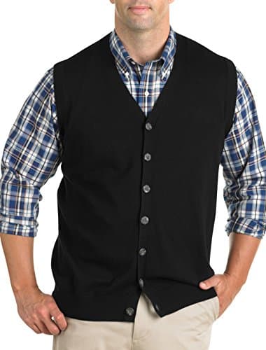 by DXL Big and Tall Button-Front Sweater Vest