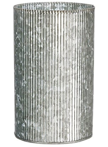 Ribbed Metal Garden Pot Small