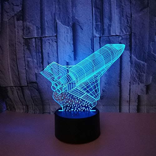 3D Visual Illusion Lamp Led Night Light 7 Colors Change Touch Button USB Creative Rocket Bedroom Decoration Birthday Valentine's Day Cartoon Toy for Kids Christmas Gift