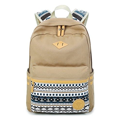 AOLIDA Canvas School Backpack Laptop Bag Shoulder Daypack Causal Handbag