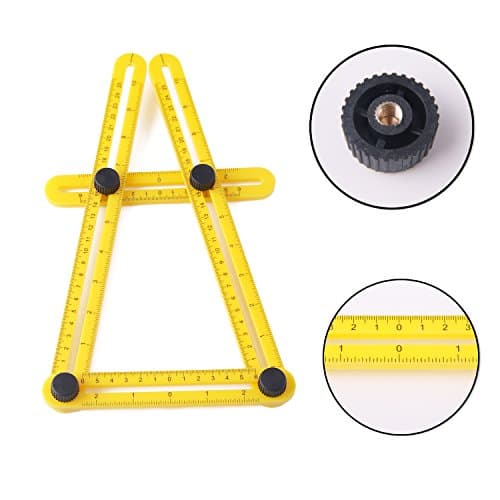 EDCarrying Multi Angle Ruler Angleizer Template Tool Angle Measurement Tool-Measures All Angles and Forms for Carpenter Craftsmen (Yellow)