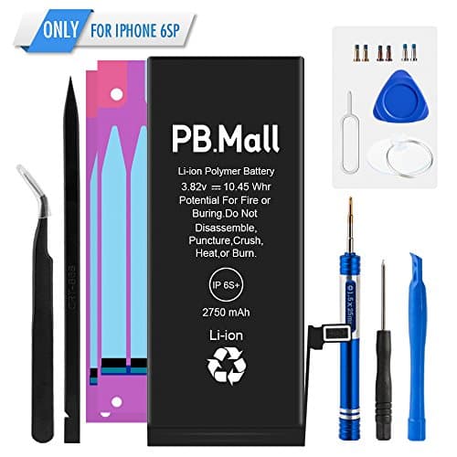 PBMall iPhone 6S Plus Premium Li-ion Battery Replacement with Comprehensive Tool Kit 2 OEM Adhesive and Step by Step Manual-Full Capacity 2750mAh 3.82V Brand New 0 Cycle-Not for 6S[12 Months Warranty]