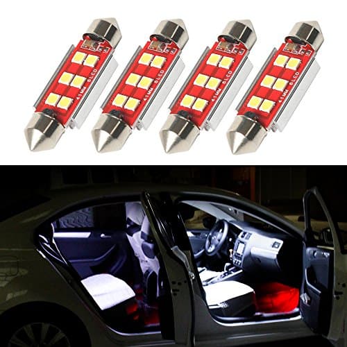 CHANONE 4pcs Extremely Bright 400 Lumens 6000K CANBUS Error Free 6-SMD 3030 Chipset 41mm 42mm 212-2 578 Festoon LED Bulbs Replacement for Interior Car Lights License Plate Dome Map Door Courtesy