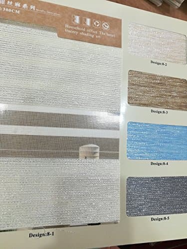 Custom Made Jute Metallic Horizontal Window Shades Zebra Blinds (Max Width 2.4M, Max Length 2.5M)(Blue)