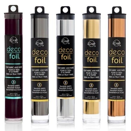 Deco Foil - Transfer Sheets - Black, Pewter, Silver, Gold, and Copper - Bundle of FIVE colors