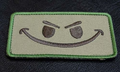 EVIL SMILEY FACE 3 INCH TACTICAL MORALE MILSPEC SWAT HOOK PATCH for Accessories - Bags/Purses, Apparel - Coat/Jacket, Apparel - Jeans/Pants, Children, Crafts