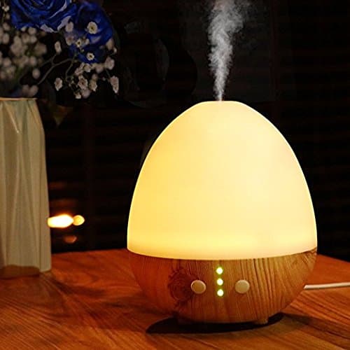 Yusam Aroma Diffuser Essential Oil, Aromatherapy Sprayer Cool Mist Humidifier Nebulizer with 7 Changeable Colored LED Lights and Waterless Auto Shut-off for Office Home Bedroom Room (White-235ml)