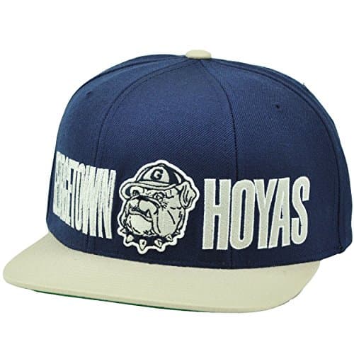 NCAA Starter Georgetown Hoyas Snapback Navy Blue Beige Hat Cap Flat Bill Sport