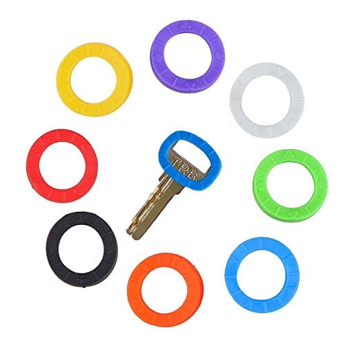 Mixed Color 12 Soft and Flexible Plastic Key Ring Caps Tags House key Identifier Label ID Code