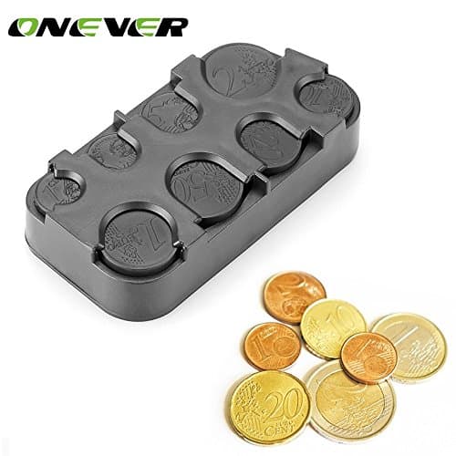 Car Interior Coin Holder Case Storage Box Container Dispenser Organizer (for Euro Coins) Case Loose Change Money Coin Storage