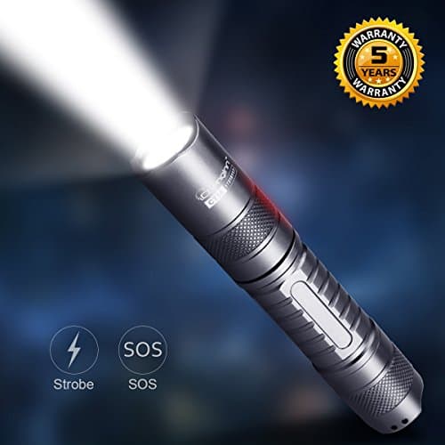 Mini Tactical Flashlight Portable Water Resistant Torch CREE Q5 LED Chenglnn 5 Light Modes for Hiking Camping Outdoor Activity Champagne Gold