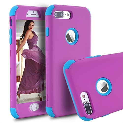 iPhone 6s Case,iPhone 6 Case, Power J Three Layer Heavy Duty Shockproof High Impact Resistant Hybrid Protective Case for iPhone 6s/6 4.7",(Purple)