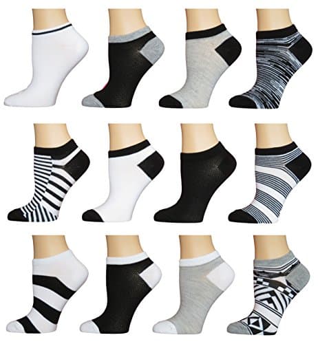 Women's No Show Athletic Socks - 12 Pack