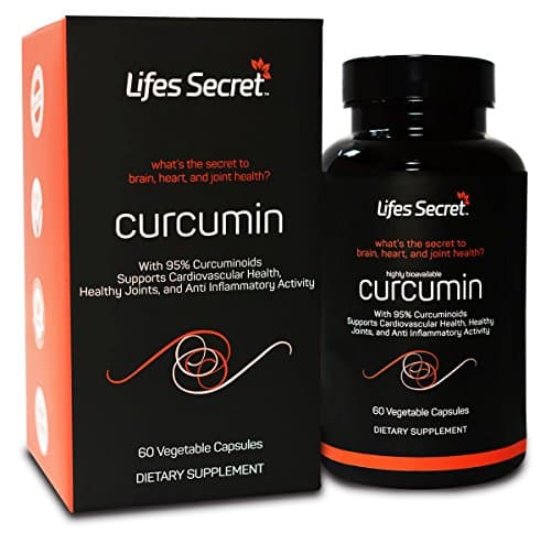 Turmeric Curcumin 1300mg Standardized 95% Curcuminoids with Black Pepper Extract Piperine Anti-Inflammatory Antioxidant & Anti-Aging Supplement Turmeric Root Powder Non-GMO 60 Capsules By Lifes Secret