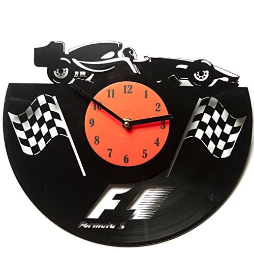 F1 Clock - Clocks for Kitchen - Unique Wall Clocks - Clocks Formula 1 - DIY Vinyl Record Clock - Unique Clock - Kitchen Wall Clocks - Formula 1
