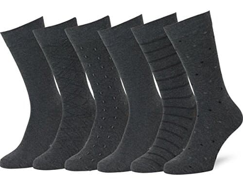 Easton Marlowe Men's 6pk Classic Cotton Solid & Patterned Dress Socks