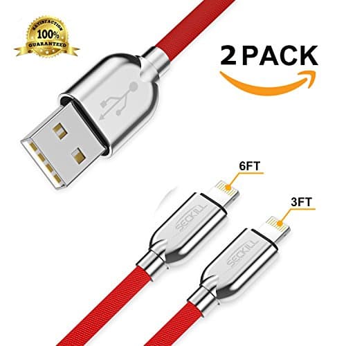 Father's Day Gift USB Cables 2Pack 3ft 6ft Nylon Braided Lightning Durable USB 2.0 Charger Sync Data Cable for iPhone X/8/8 Plus/7/7Plus/6/6 Plus/5S/se/5,iPad,iPad and More