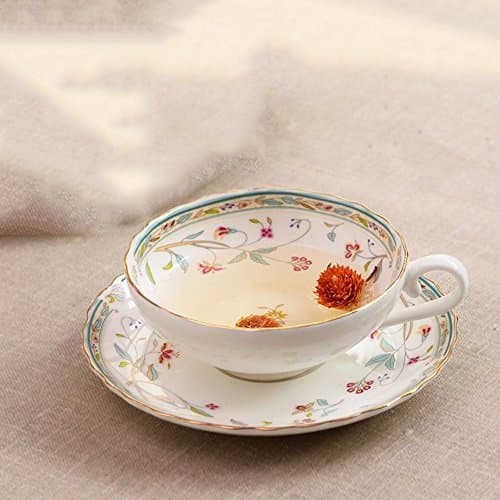 Dinner Sets HAIZHEN Bone China Coffee Cup Set Ceramic Continental Pastoral Black Tea Cup (a Variety Of Patterns Optional) Ceramic (Color : #2)