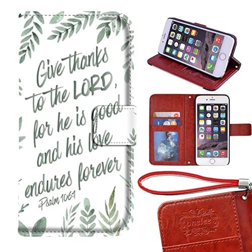 Customized PU Leather Durable Bible Verses Christian Quotes iPhone 6/6s 4.7 Wallet Case