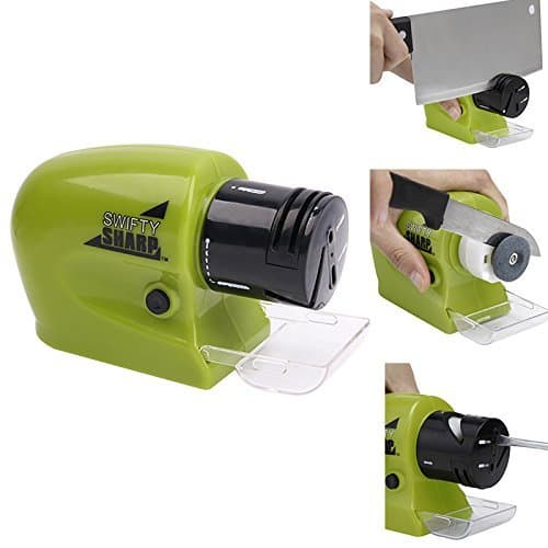 Electric Knife Sharpener,2 Stage Knife Sharpener,Portable Knife Grinder for Chef's Top Choice (Green)