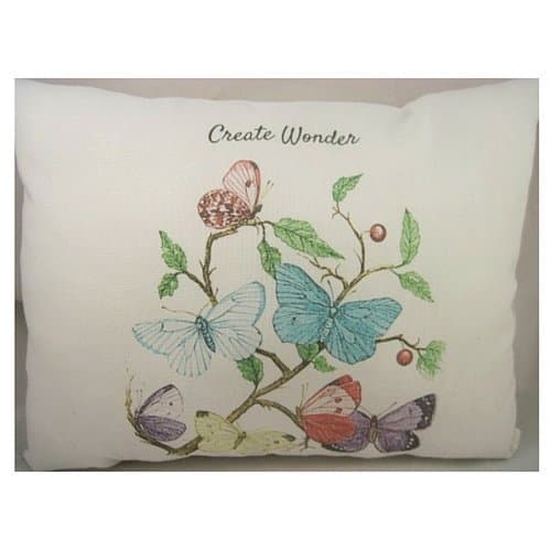 butterfly quote white decorative couch pillow