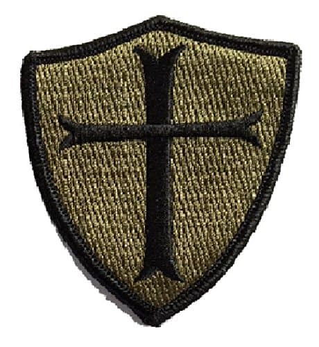 HLK Culpeper Tactical Morale Hook Patches Crusader 3" Shield (Olive Drab)