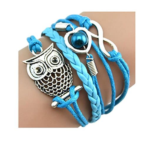 Multi-String Fashion Charm Bracelet (Lt. Blue - Owl)