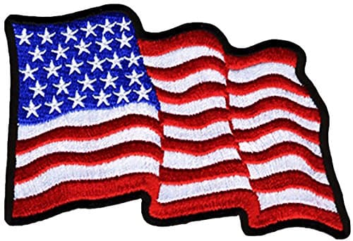 [Single Count] Custom, Cool &amp; Awesome {3" x 4" Inches} Waving Patriotic National Stars &amp; Stripes American Flag (Tactical Type) Velcro Patch “Red, White &amp; Blue”