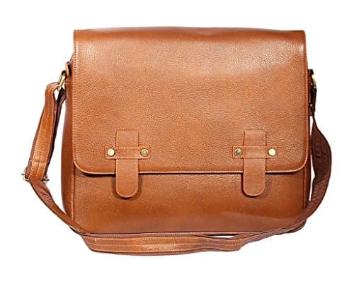 Leather Unisex Leather Messenger Bags - Tan