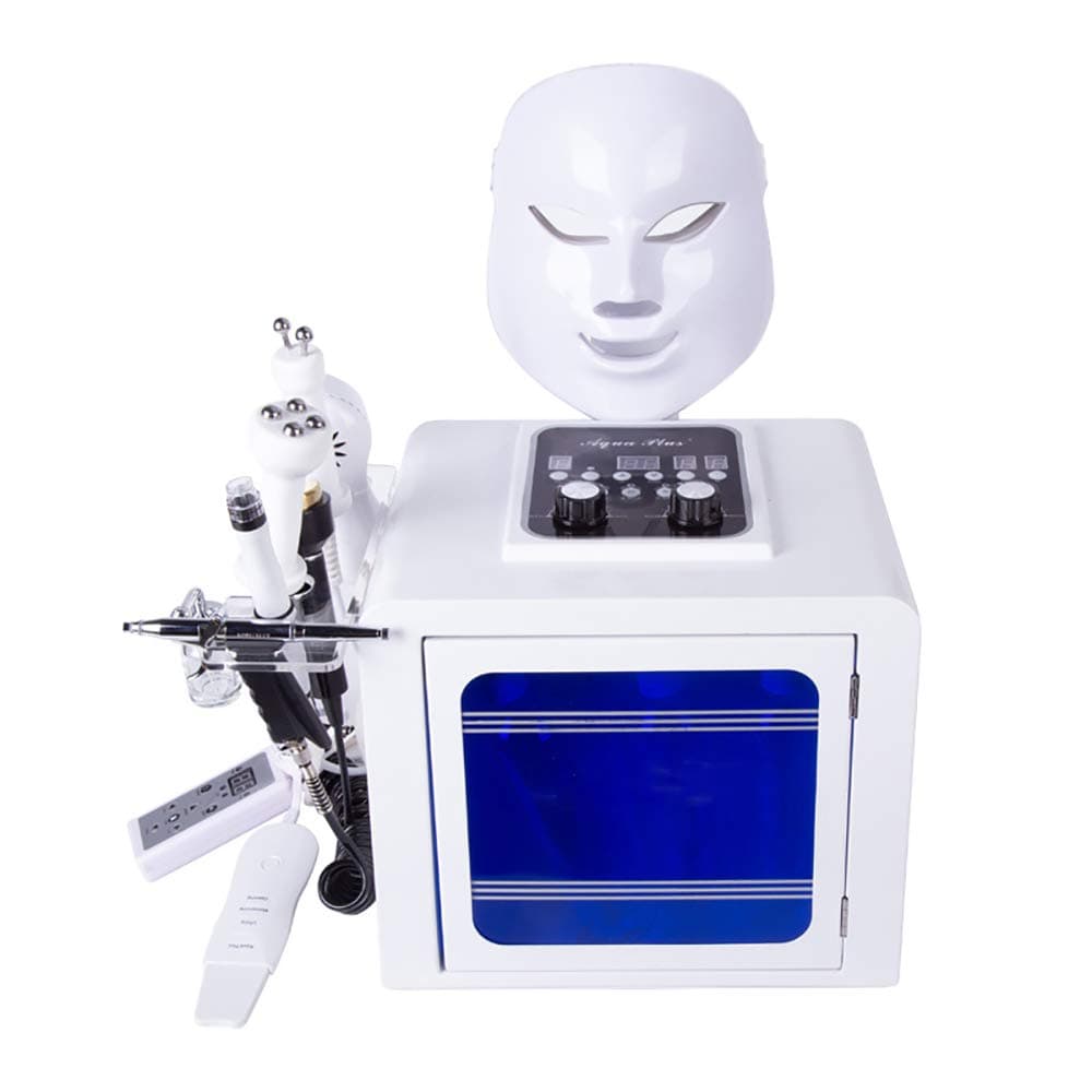 TXqueen 8-in-1 Hydrogen Oxygen Ultra-Micro Bubble Face Skin Hydro Spa Machine Facial Moisturizing Pores Cleansing Wrinkle Remover Skin Rejuvenation Device