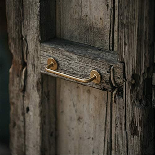 YAzNdom Door handle Hand Polished Anti-oxidation Brushed Solid Brass Bow Put Golden Arch Cabinet Bookcase Drawer Pull Handcraft Hardware Vintage door handle (Color : Golden, Size : 120mm)