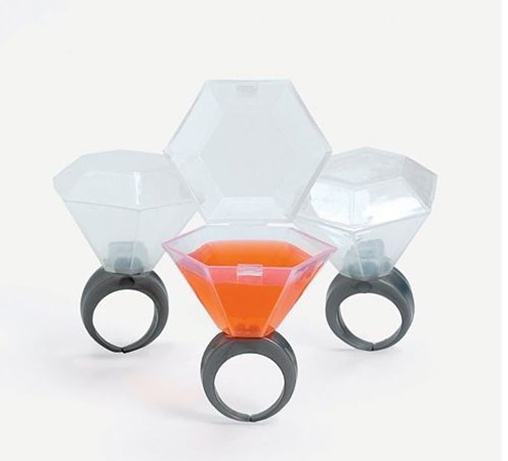 Plastic Wedding Ring Shot Glass (24 Shot Glasses)