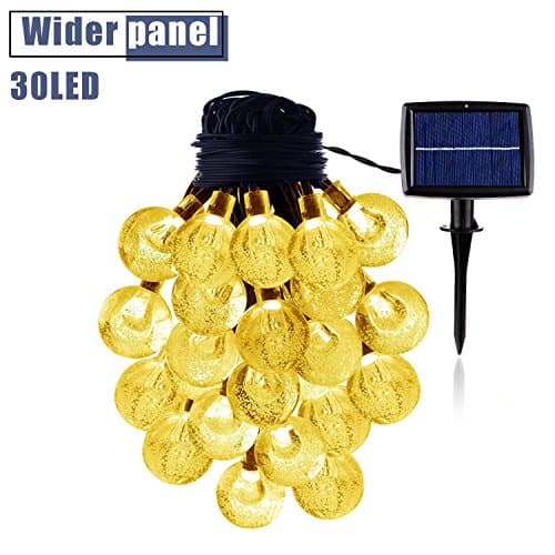 Solar String Lights 20 Feet with 30 LED Warm White Waterproof Indoor Outdoor Décor