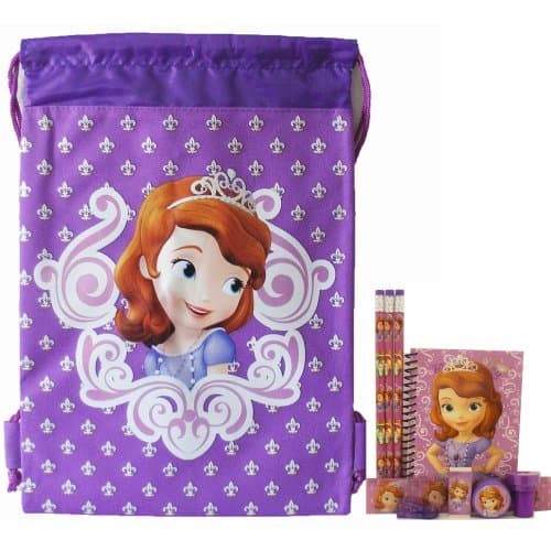 Disney Princess Sofia Purple Drawstring Bag and Stationery Set