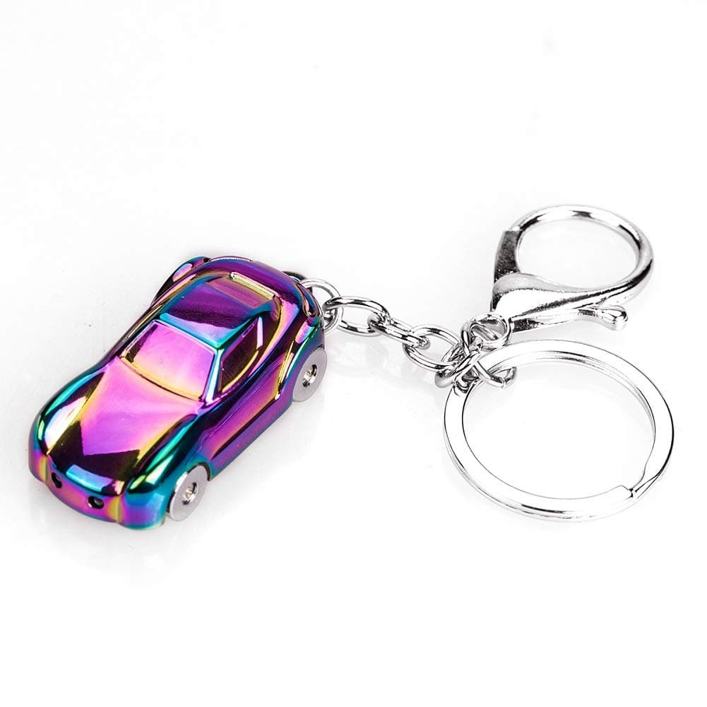 Key Chain Flashlight, Zinc Alloy Car Keychain with 2 Modes Bright LED Light, Exquisite Gift Box and Ideal Gift