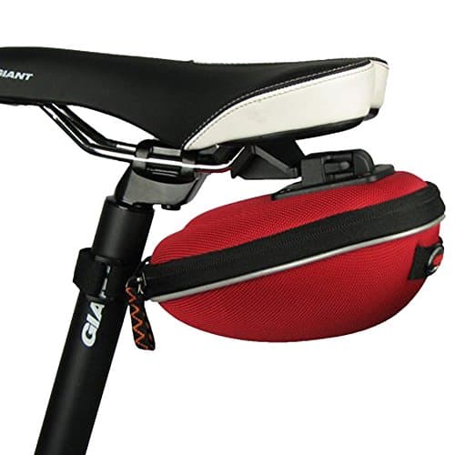 Sawz Egg Bicycle Saddle Bag - Clip On Rainproof Expandable Easy Installation Taillight Compatible Red Under Seat Pack Fixed Gear
