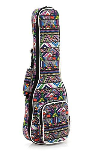 Nicsound Woven Pattern Folk Design Ukulele Bag 21 inch/23 inch/26 inch Colourful Portable Carry Gig Cover Tetrachord Case with Adjustable Straps