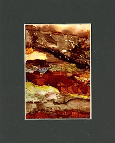 Abstract Painting Alcohol Inks Small Wall Art Matted